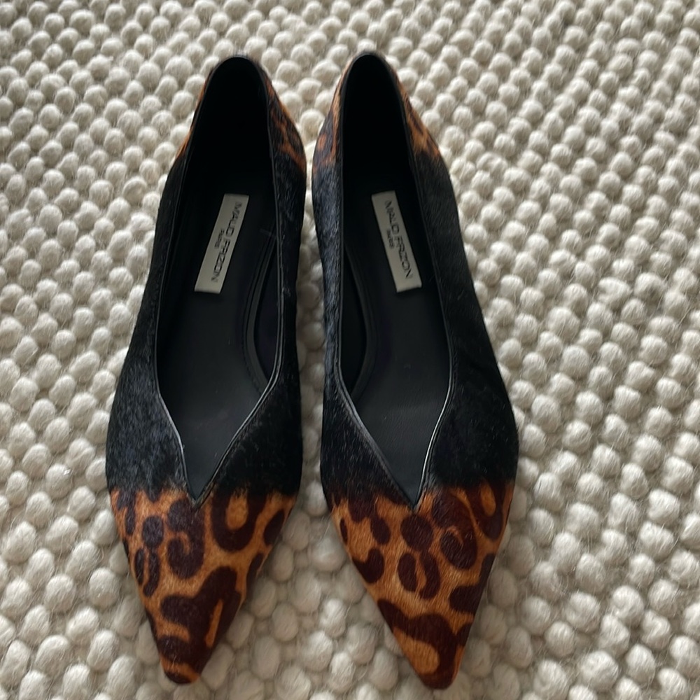 Maud frizon leopard print pony hair flats